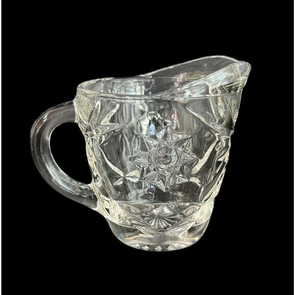 Star Of David Pattern Creamer & Oatmeal Glass Bowls Set Of 4 Replacement Pieces - Picture 9 of 16